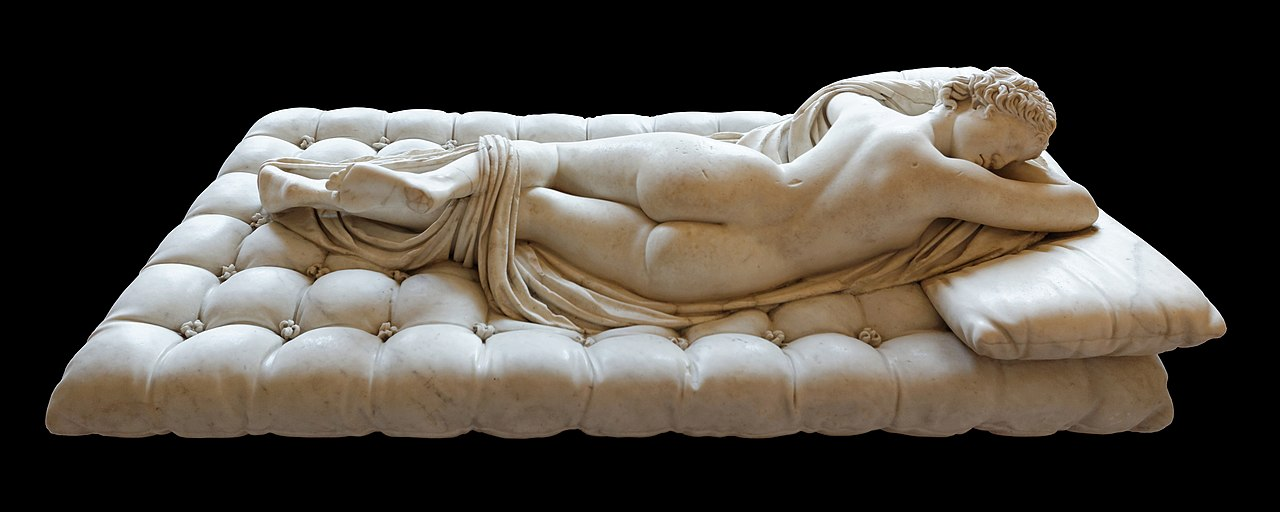 Achterkant van de Slapende Hermaphroditus