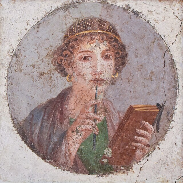 Het beroemde ‘Sappho portret’ uit Pompeï. 